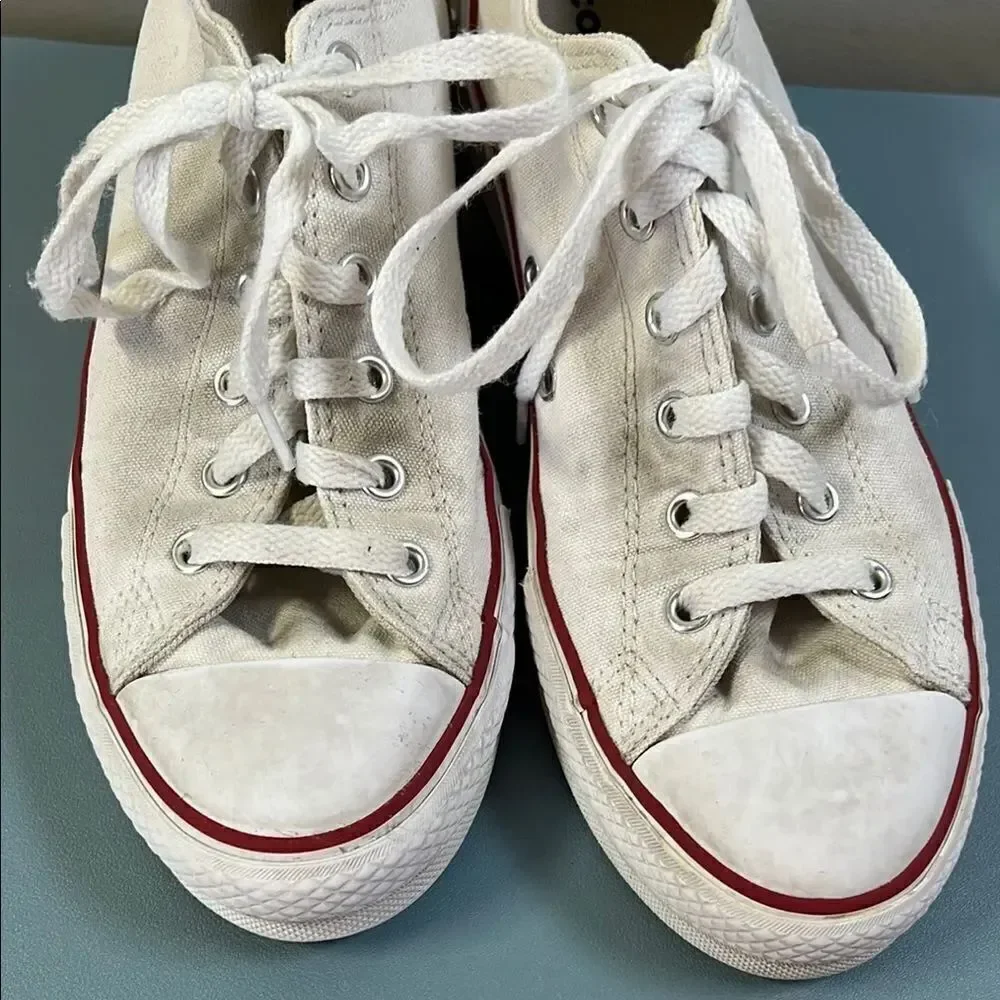 Classic White Converse Sneakers Junior 5 Women’s 6.5 Slightly Platform